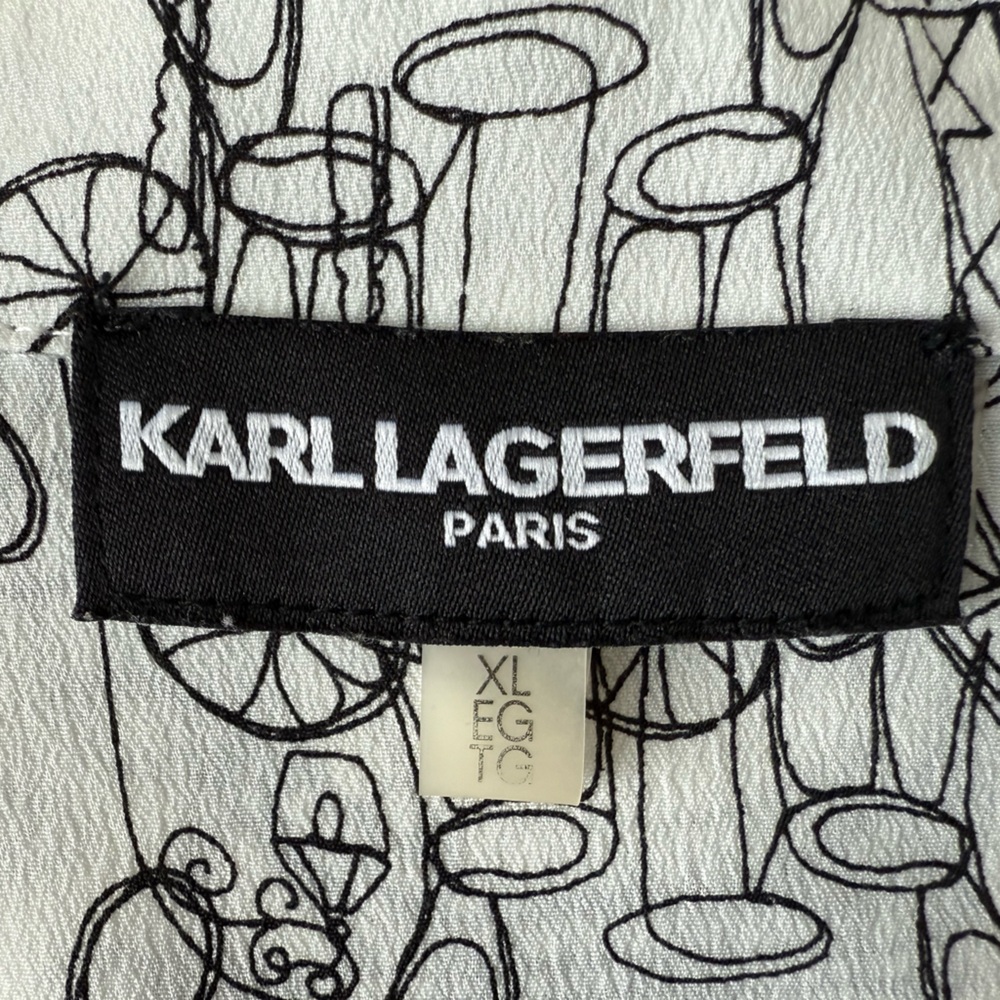 Karl Lagerfeld Paris Sketch Print Button-Front Blouse – XL - Picture 6 of 12